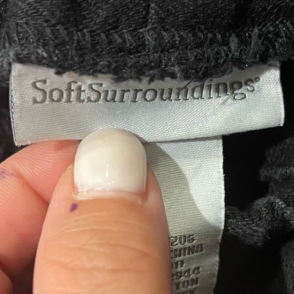 Soft Surroundings Black Denim Elastic Waist Pull-On Skinny Jeans Size M Stretch - Picture 9 of 10